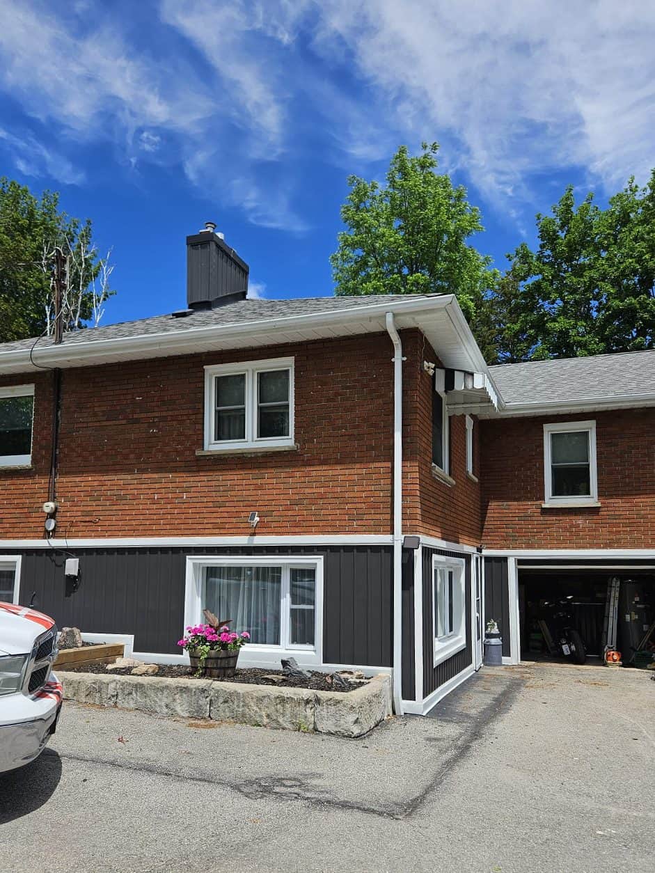 Brick house exterior, before