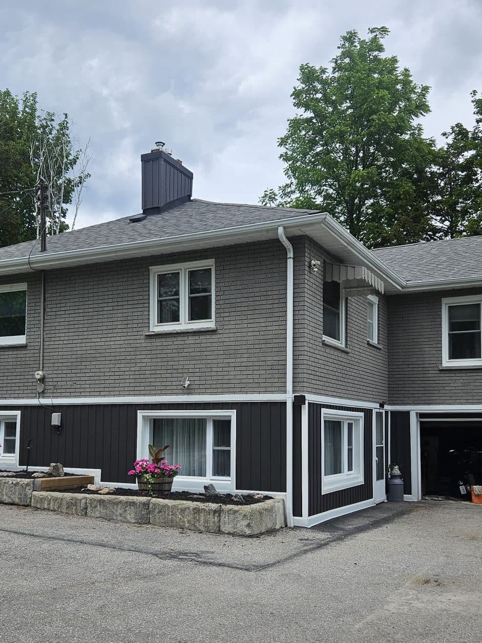 Brick house exterior, after